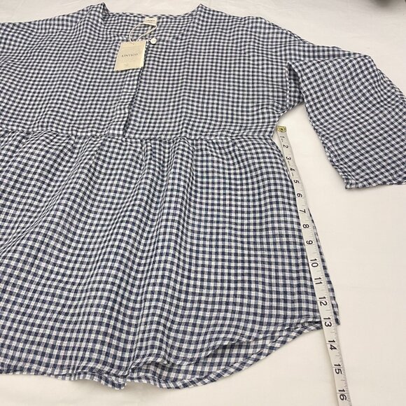 Lintico Caroline Linen Gingham Check Long-Sleeved Top - Picture 11 of 11